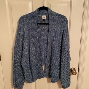 CAbi Textured Blue Cardigan Sweater